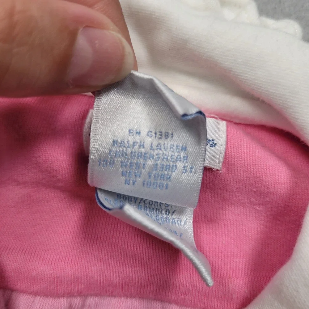 Ralph Lauren Pink Velour Peter Pan Collar Baby Dress 3M